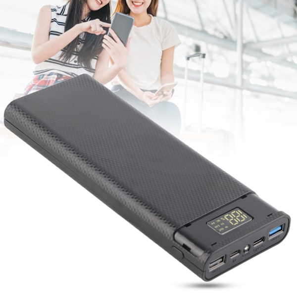Snabbladdningsversion 8x18650 Power Bank Case USB DIY Kit Skal Batterihållare LaddningsboxSvart