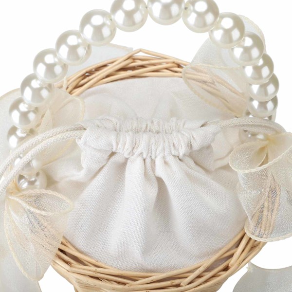 Bryllupsseremoni Ringpute Blomsterkurv Bærbar Burlap Sløyfe Vintage Bryllupskurv