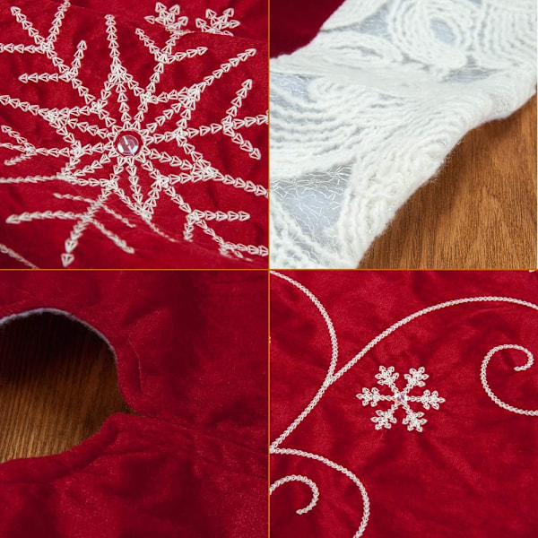 Mysig julgransmatta, elegant design på kristallvelour för festlig charmdekor