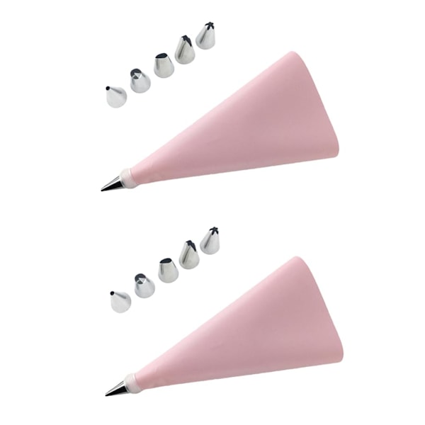 2x silikon konditorposer og rustfrie ståldyser rosa