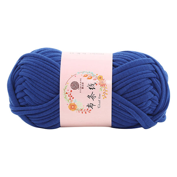 DIY Hand Craft Weaving Solid Color Bag Handbag Carpet Soft Knitting Yarn (Blå)