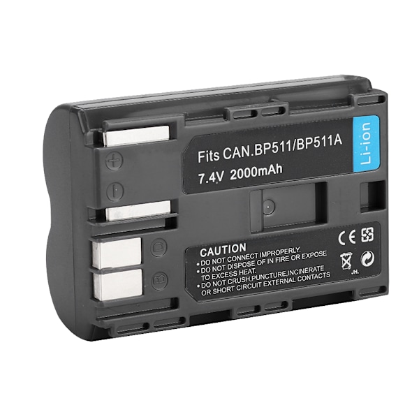 2000mAh 7.4V BP511/BP511A täystehoinen digitaalinen akku kameravaloon
