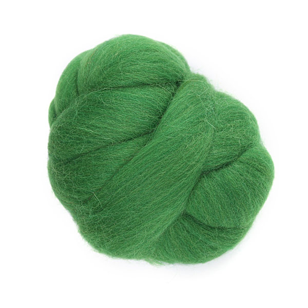 55g färgad nåltovningsull roving spinning sömnad trimning handarbete material (grön)