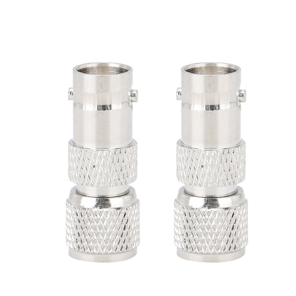 2 st koaxialadapter nickelpläterad mässingkontakt BNC hona till mini UHF RF-kontakt