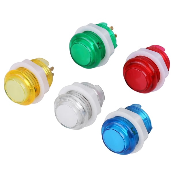 5PC/set LED-upplyst tryckknapp med mikrobrytare för arkadspel