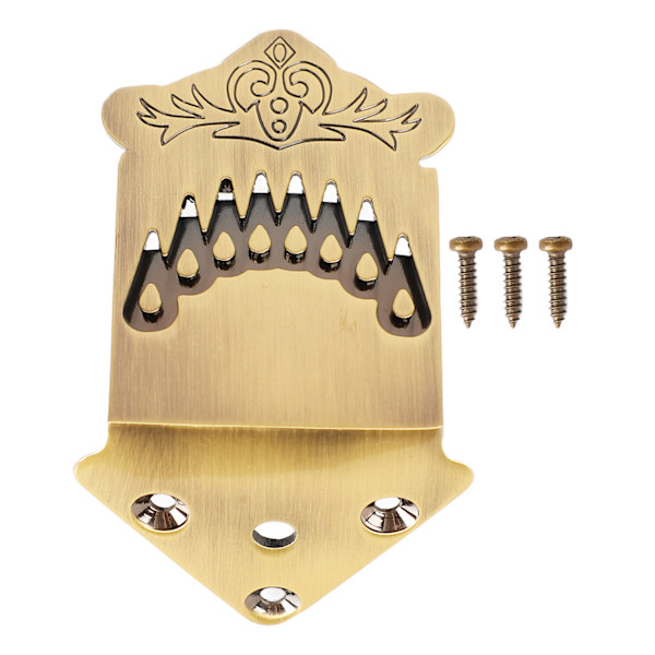 8-strängad mandolin-stränghållare fjädermönster utmärkt metall bronsfärgad mandolin-stränghållare