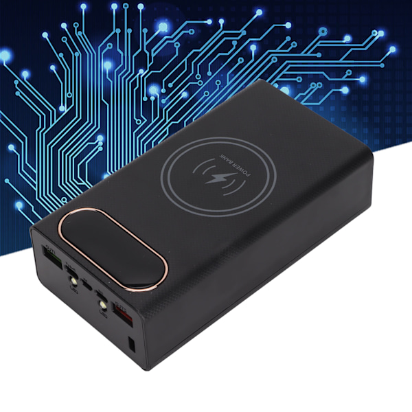 L12 Nopea latausversio DIY Power Bank -sarja 12 18650 akkukotelo 22,5 W langallinen 15 W langatonMusta