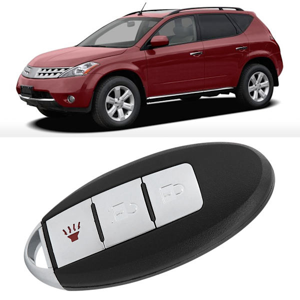 3-painikkeinen avaimeton sisäänkäyntiavain Nissan Murano -autoon, sopii vuosimalleihin 2003, 2004, 2005, 2006 ja 2007 KBRASTU15