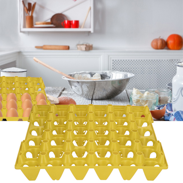 5PCS Plast Egg Flats 30 Cell Egg Kasser Holder Brett for Oppbevaring Transport Hjem Gård Tilbehør Gul