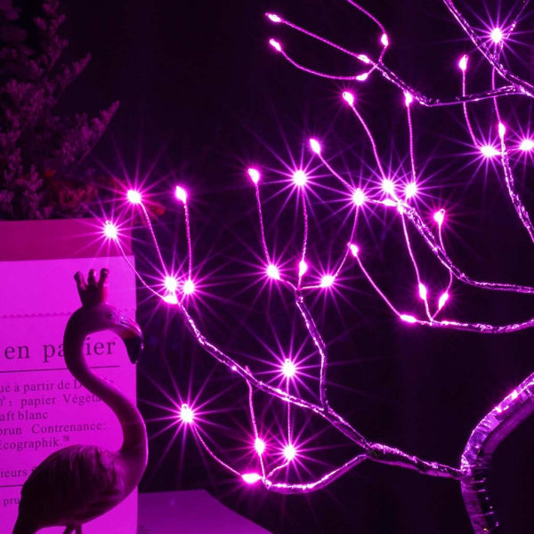 Bordslampa Bonsai Tree Light Artificiell Tree LED Light, 8 Mode Pink