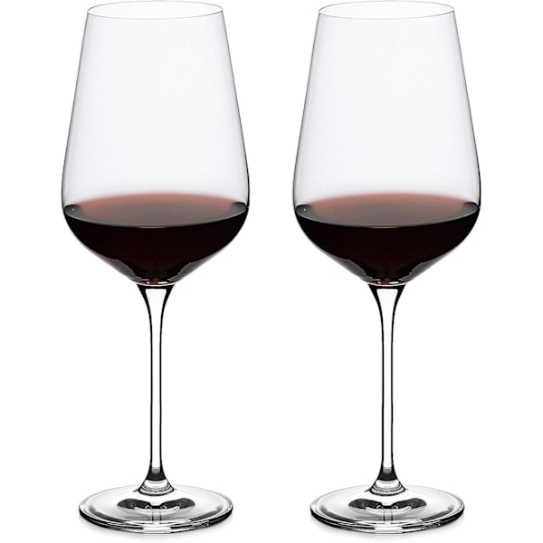Vinglas i kristall, blyfritt transparent premiumkristallglas, robust och hållbar design som tål stötar, perfekt för Bordeaux med stor volym