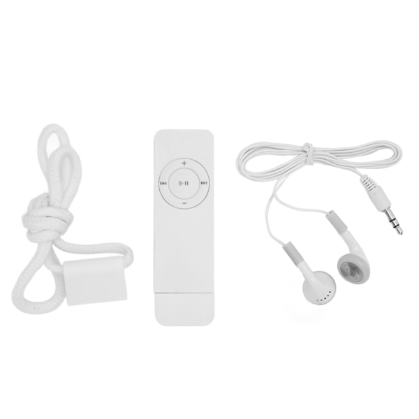 MP3-afspiller med tabsfri lyd, der understøtter op til 64 GB, mini-musikafspiller til studerende, der løber, rejser, hvid