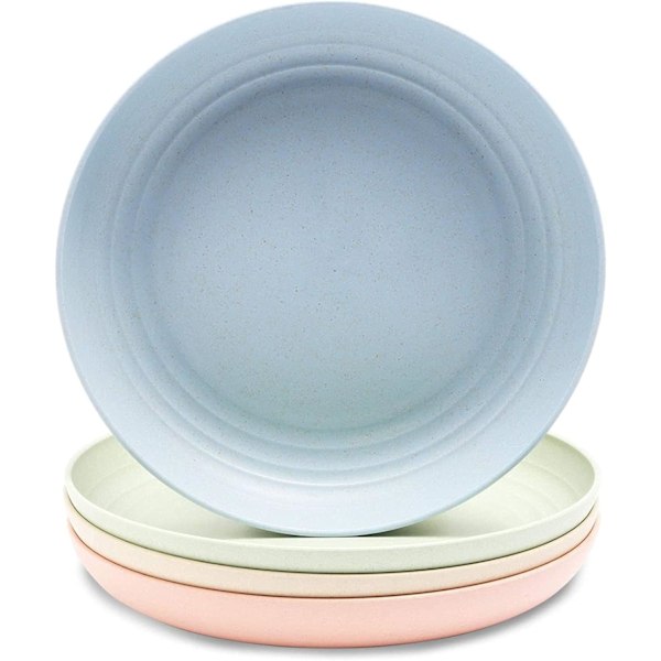 Återanvändbar Tallriksset för Utomhusäventyr, Mikrovågsugns- och Diskmaskinsäker, BPA-fri, Giftfria Vetetråtallrikar, Lättrengjord Utrymmesbesparande Design, Perfekt