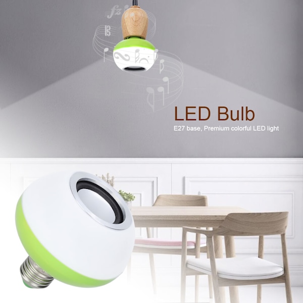 E27 100-240V LED-lyspære Bluetooth-høyttaler Fargerik musikklampe