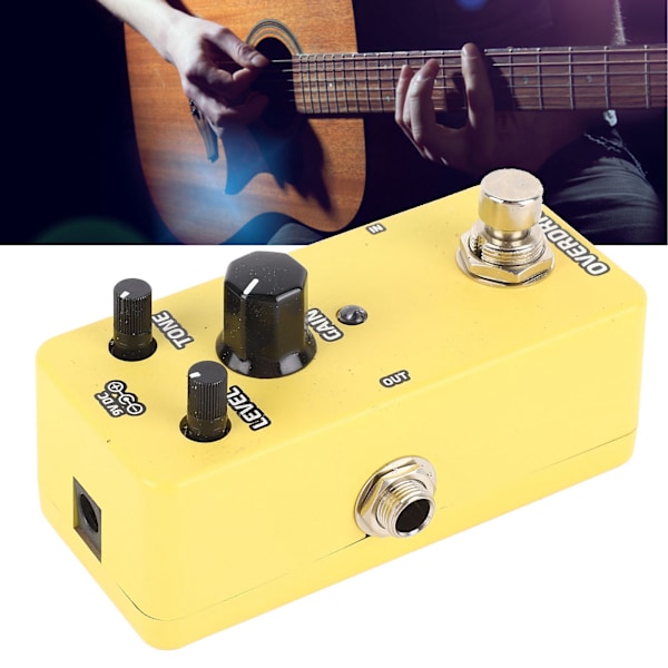 Elektrisk gitar effektpedal enkelt blokk mini modulasjonsforsterker simulerings pedal gul overdrive