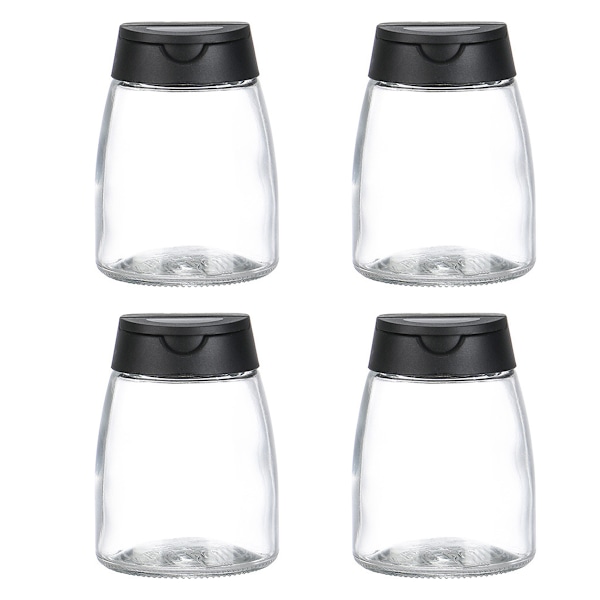 Kryddströare med automatisk flippdesign, genomskinliga glasbehållare för enkel överblick, helt förseglade för att förhindra fukt, perfekt för utomhusbruk