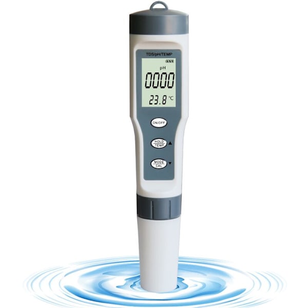 Bärbar pH-mätare för hydroponiska system, digital salthaltsmätare med mångsidig 5-i-1-funktionalitet, kompakt design för pooler och akvarier