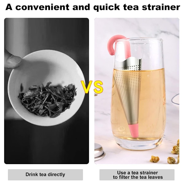 Söt paraplydesign för löst te, rostfritt stål med finmaskigt nät säkerställer att inga blad lämnas kvar, silikonlock bevarar färskheten, lätt att rengöra och hänga
