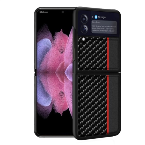 Kolfiberskal för Samsung Z FLIP 3, Anti-fingeravtrycksskydd, All-inclusive vikbart telefonskal