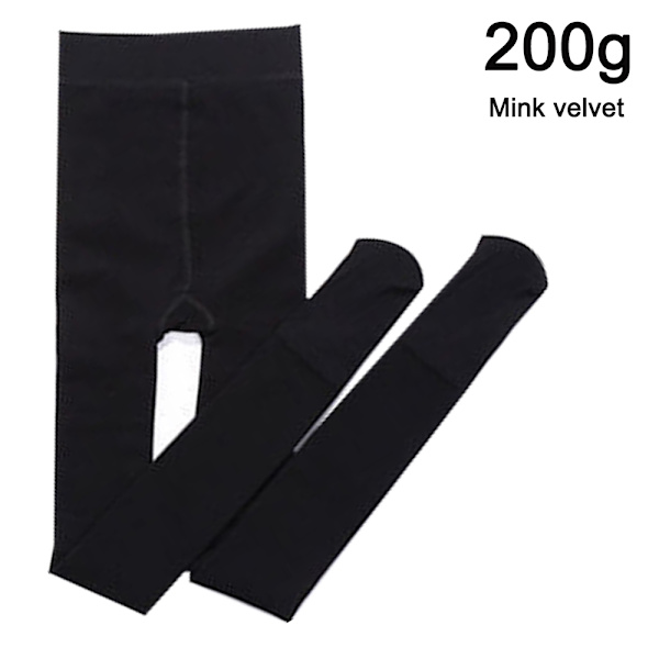 Hög midja ogenomskinliga strumpbyxor för vintervärme med damfleece