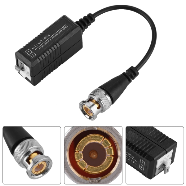 1 par HD CVI/AHD/TVI passiv transceiveradapter sändare video Balun CCTV UTP BNC Cat5