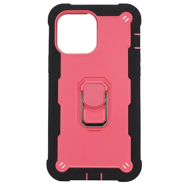Reptålig pansarskydd med stativ för iPhone 13 Pro Max mobiltelefoner Pansarskyddsfodral (svart rosa)