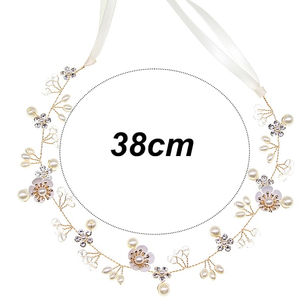 Bröllopstillbehör med blommor, elfenbensfärgade band för brudhårband Bröllopshuvudsmycken Smycken för speciella tillfällen