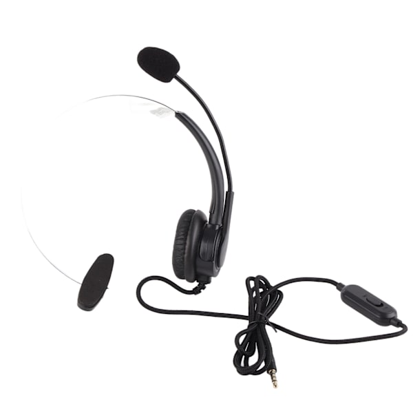Kablet Trucker Headset 3,5 mm Mono Headset Med Støydempende Mikrofon Volumkontroll for Mobiltelefon Bærbar PC