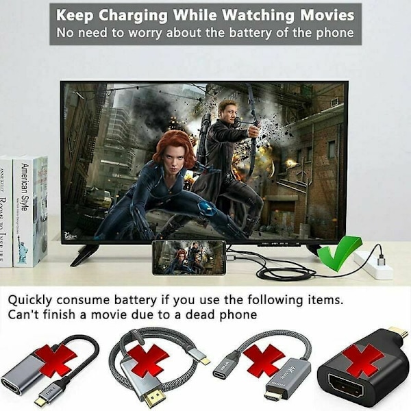 HDMI-sovitin USB Type-C -kaapeli MHL 4K HD -videon digitaalimuunninkaapeli