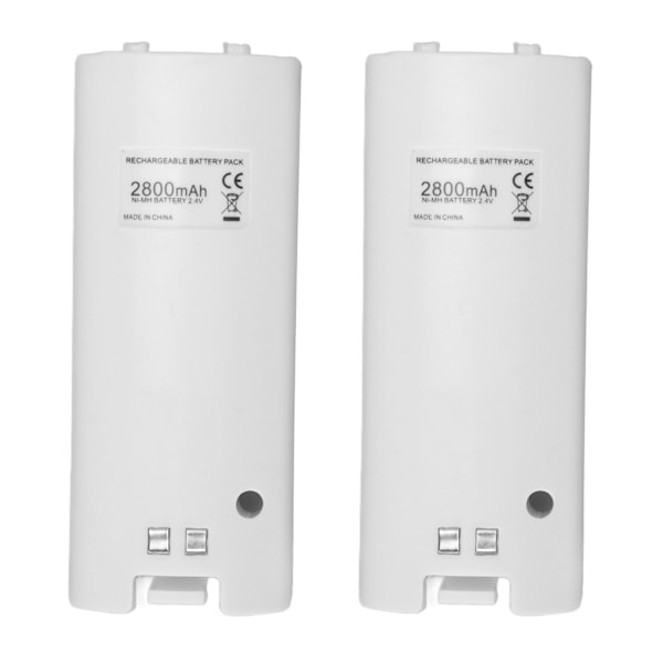 Fjernkontrollbatterilader med strømledning Stabil bærbar dobbel ladestasjon Dokkingstasjon for Wii-spillfjernkontrollbatteri Hvit