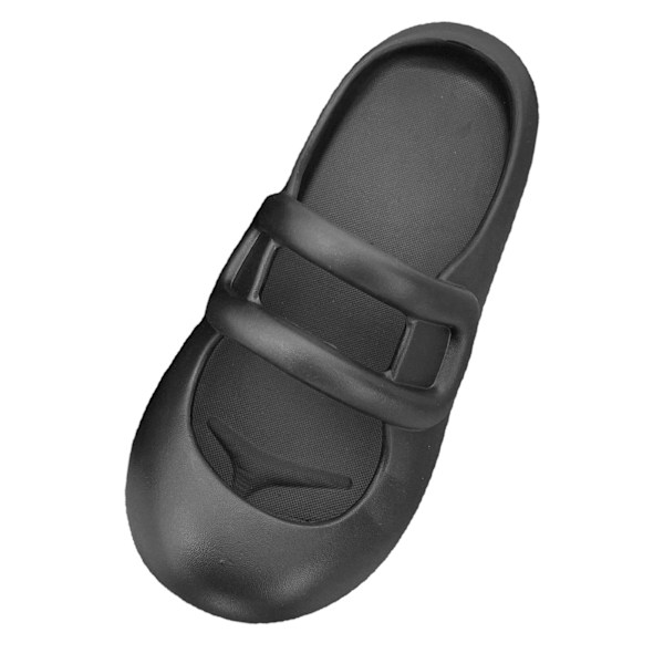 Damtofflor med stängd tå Mjuka Flexibla Enfärgade EVA Rund Huvud Tjock Sula Dam Plattform Sandaler Svart 38-39