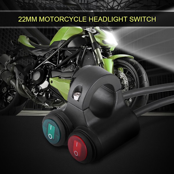 22mm Universal Motorsykkel Styre Hodelykt Bremse Tåkelys Horn Dobbel Knapp Bryter Modell D