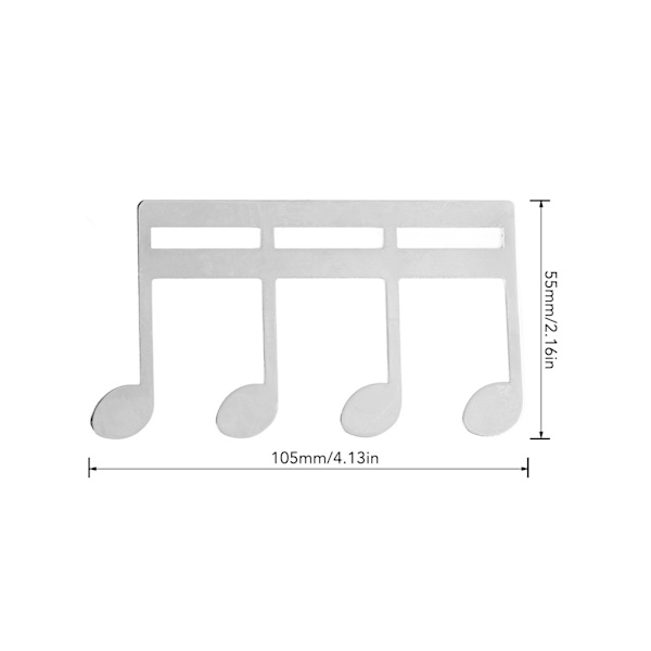Musikkbokholder i metall, bærbar klips for boksideholder, klips for piano, gitar, notearkstativ, sølv