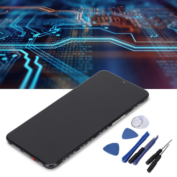 Skärmersättning LCD-skärm Touch Digitizer Assembly för Samsung Galaxy A10S med ram