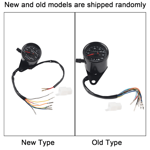 LED-bakgrunnsbelysning 12 V motorsykkel dobbel kilometerteller speedometermålersett Cafe Racer