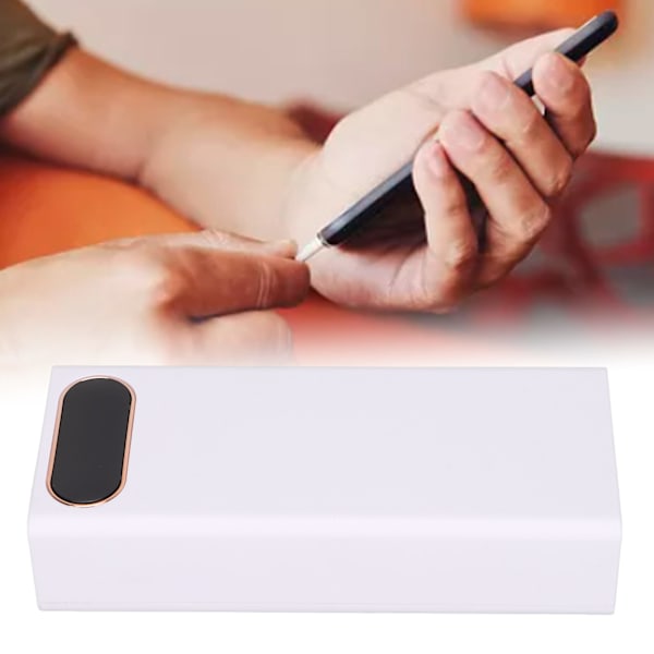 L16 16x18650 DIY Power Bank 2 USB-utgång 22,5W Snabbladdning Batterilåda med LCD-display och Micro Type C-ingång Vit