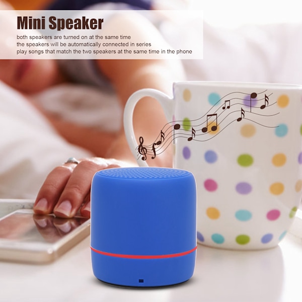 Bluetooth 5.0 Mini-kaiutin, selkeä stereo, rikas basso, kannettava langaton kaiutin ulkokäyttöön, sininen