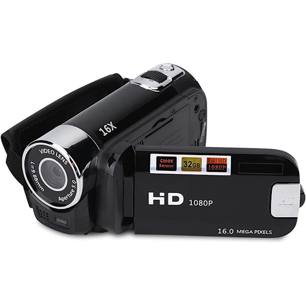 Digital videokamera för äventyrare, portabel design, 16x digital zoom, roterbar LCD-skärm och högupplösta inspelningar