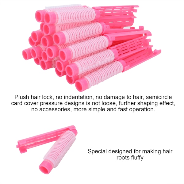 20 stk. Hårkrøller Fluffy Perming Rod Hårruller Krøllejern Frisør VærktøjssætPink
