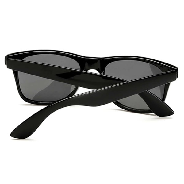 Retro Wayfarer, Solglasögon Svarta, Svart Glas