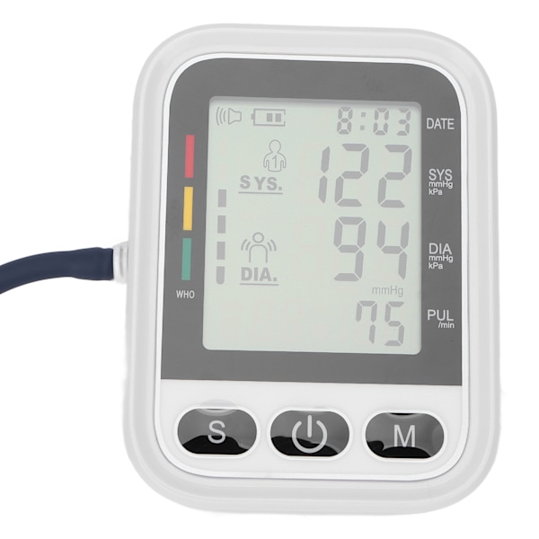 Blodtrycksmanschett Stor LCD 0 till 280mmHg/OkPa till 37.3kPa Engelsk Röst Enkel Användning Bärbar Blodtrycksmätare