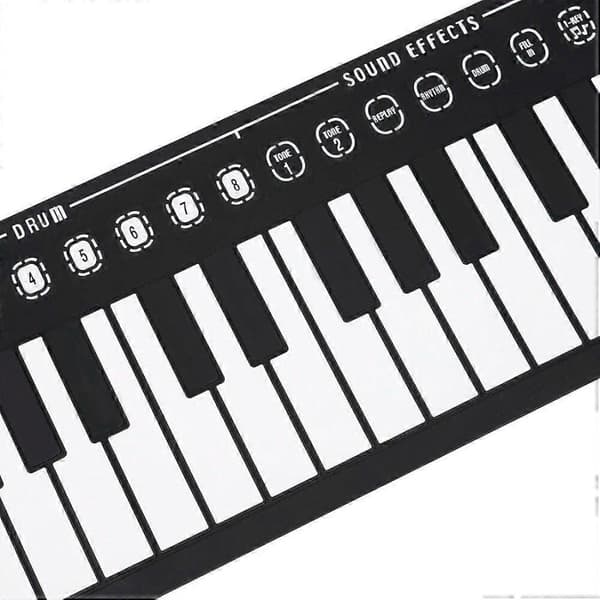 49-tangenters sammenleggbart keyboardpiano, bærbart elektronisk håndrullpiano