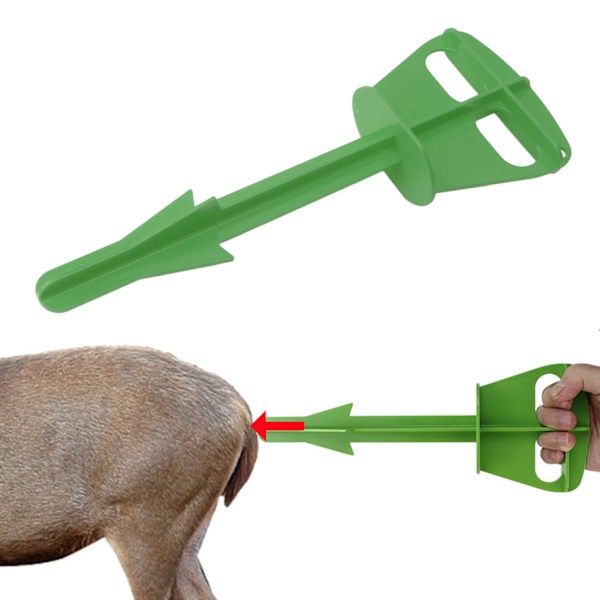 Butt Out Tool Plastjägare Butt Out Tool för Hjort Stora Boskap Anal Rengöring Grön