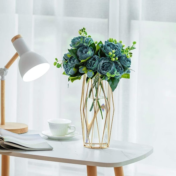 Multifunktionell Vas, Glasvaser Med Geometriskt Metallstativ, Moderna Blomvaser För Heminredning Och Bordsdekorationer, Dekorativ Vas För Bröllop