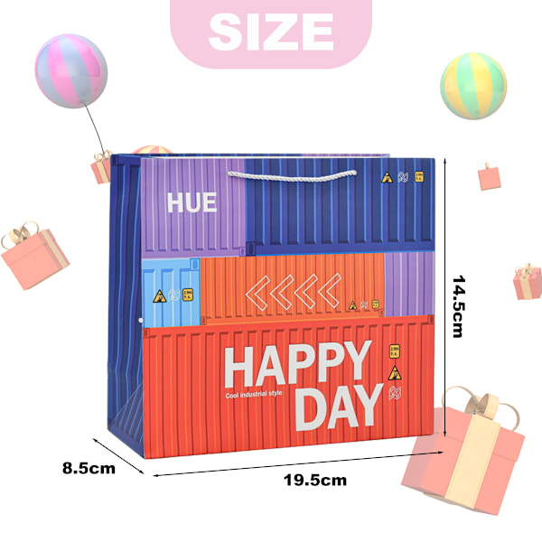 4 stk. Happy container fashion gavepose papirpose Varmt folie papirpose gaveeske gavepose Barneleker håndveske