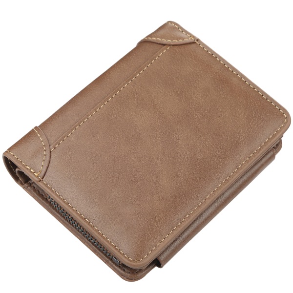 Leather Trifold Wallets for Men，Short style, fashionable Men's purse