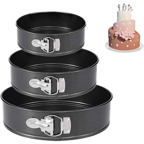 Rund inspiration springform kakform rund platt bas bakform läckagesäker non-stick kakformar 3 storlekar inkluderar