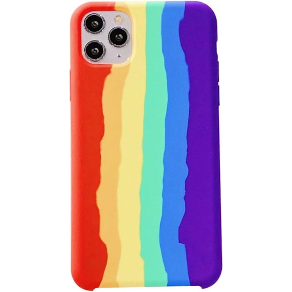 Färgglad Regnbåge för iPhone Flytande Silikon Fräscht och Sött Skyddande Mobilskal, för Tjejer, Kvinnor, Män (Regnbåge) Rainbow iphone 11 Pro Max
