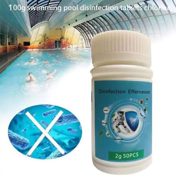 50 st simbassäng klortabletter Spa rengöringstabletter effektivt pool klart klortabletter