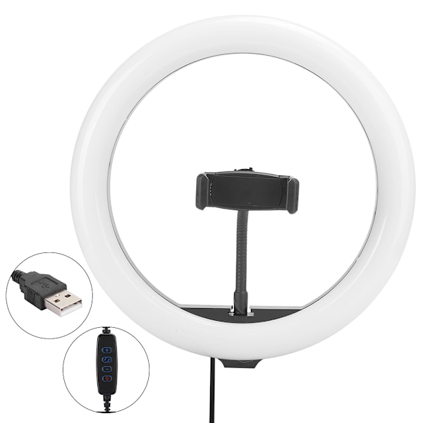 LED Ring Light Fyllnadsljus Lampa Fotografisk Utrustning för Telefon Live-sändning Selfie 26cm26cm fyllnadsljus + slang telefonklämma